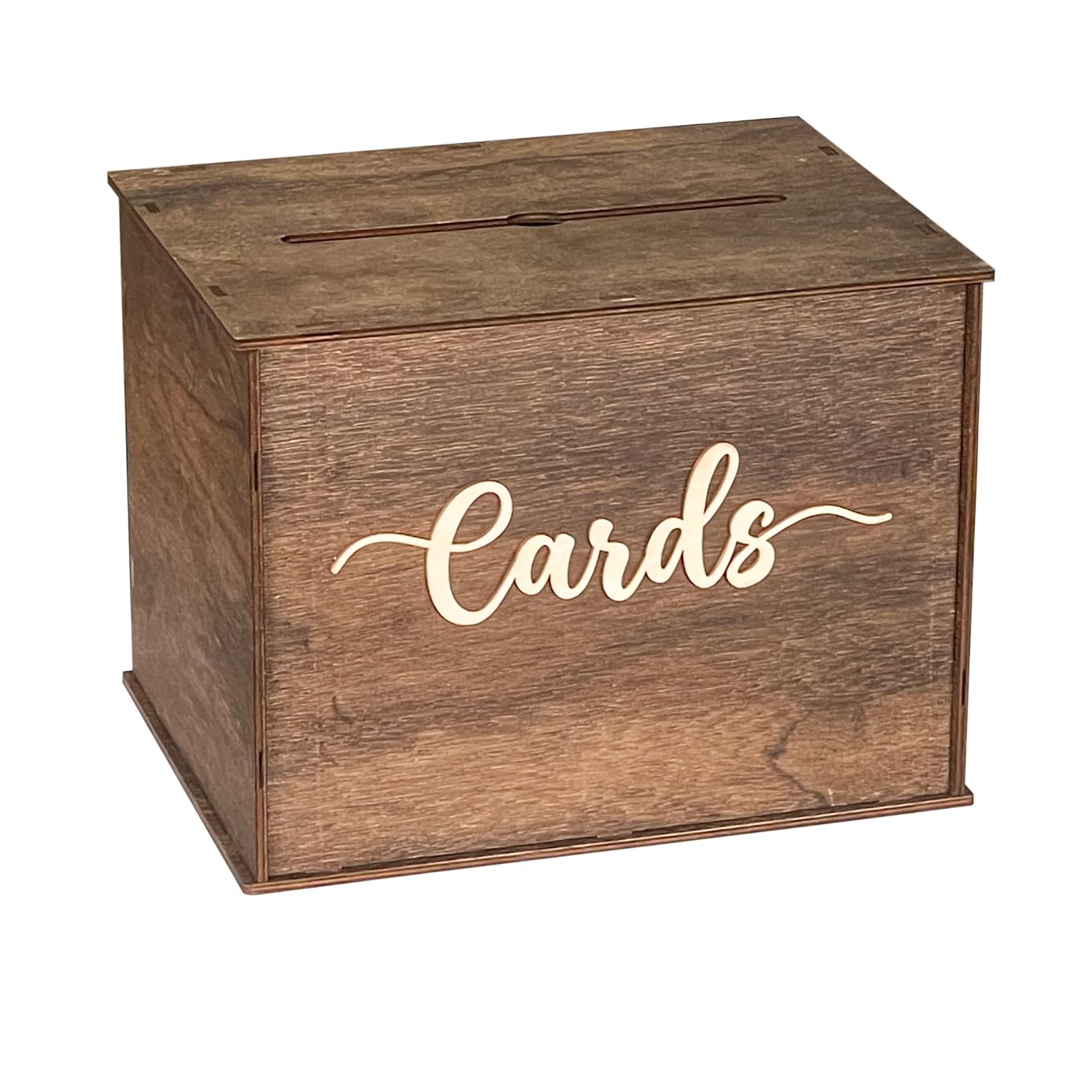 Boîte à cartes en bois pour anniversaire et urne de mariage rustique