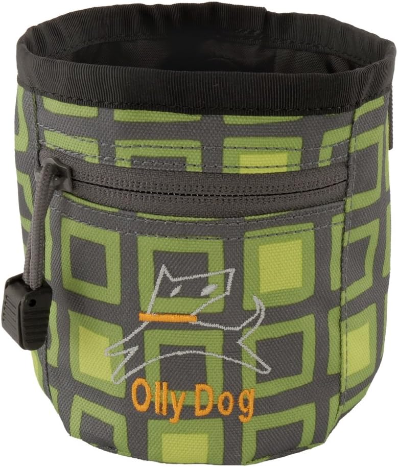 OllyDog Treat Bag Plus, Green Squares