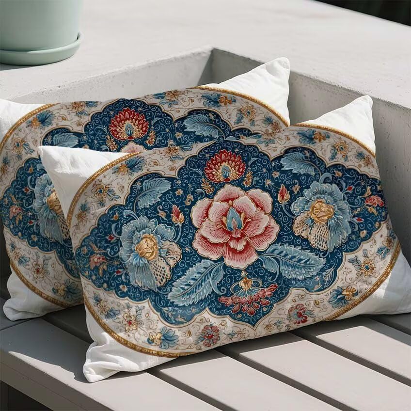 Housse coussin rectangulaire lin imperméable 50x60cm anti-taches