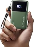 INIU Banque d'électricité, Ultra Mince 10000mAh Chargeur portable, 45W Chargeur Portatif à charge rapide avec amovible USB-C câble & Batterie de voyage de stand, sécurité de vol pour iPhone 17 16, Samsung S26, iPad etc.