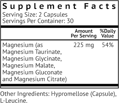 Biolor Magnesium Complex Supplement, Full Spectrum Magnesium Blend, Magnesium Glycinate with Malate, Citrate, Taurinate and Gluconate - High Absorption Magnesium Supplement, Magnesium Complex Capsules