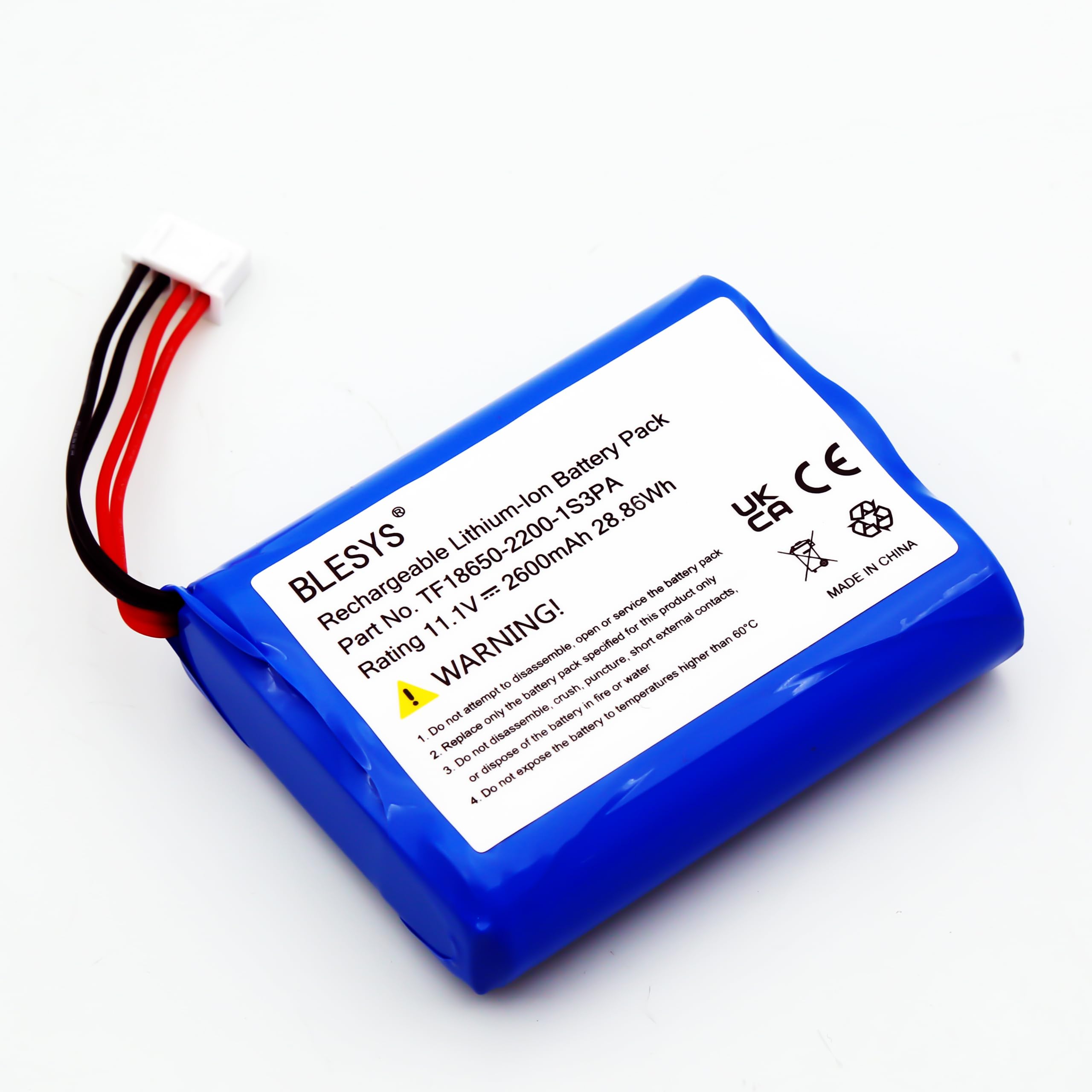 BLESYS Akku für Marshall Stockwell Tragbarer Bluetooth Lautsprecher TF18650-2200-1S3PA Li-Ion Akku 2600mAh/11,1V