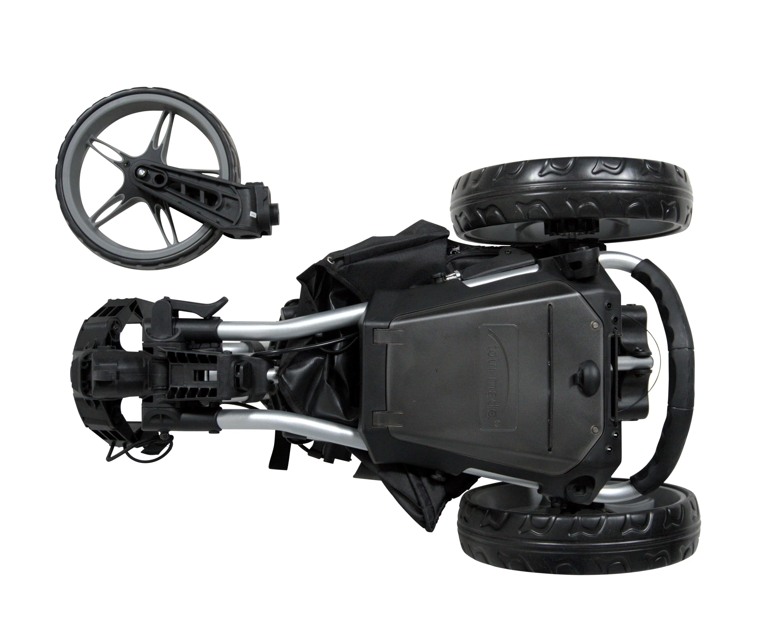 tour made RT-140/150 & 160 Golf Trolley klappbar I Push Golftrolley 3 Rad I Robuster Alu-Rahmen - Zuladung sogar bis 25kg I Deutsche Markenqualität I viel Zubehör inklusive
