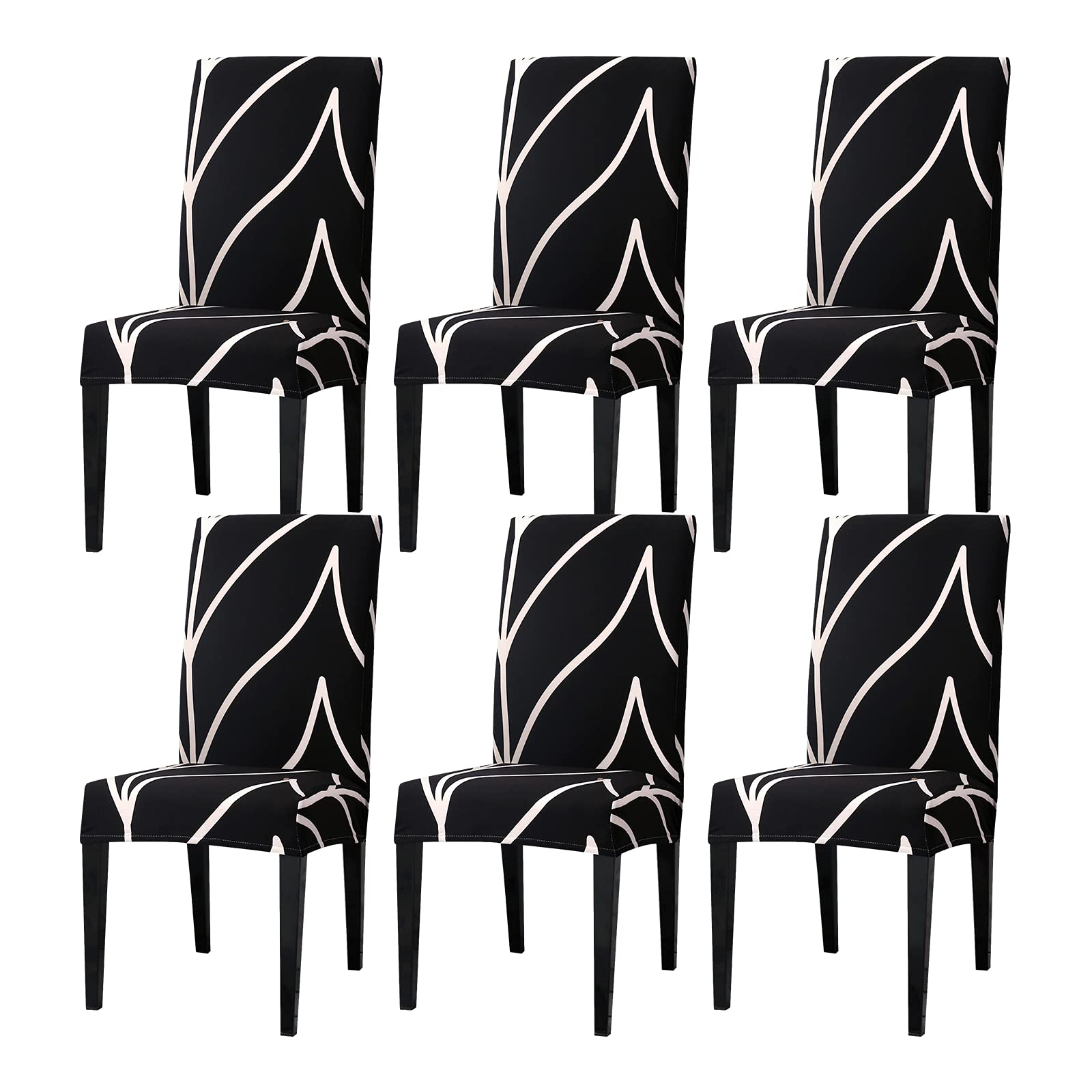 Aisprts Stuhlhussen 6er Set Stretch Stuhlhussen für Esszimmerstühle, Abnehmbarer Waschbarer Stühle Schutz Dekoration Stuhlbezug für Haus, Küche, Hotel, Restaurant, Bankett, Hochzeit, Party