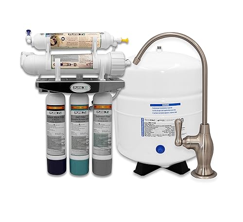 PureT E3RO550-EZ, EZ Slim - Sistema de filtro de agua de ósmosis inversa - Filtros de 5 etapas E3 RO, certificado NSF, sistema de filtración de agua