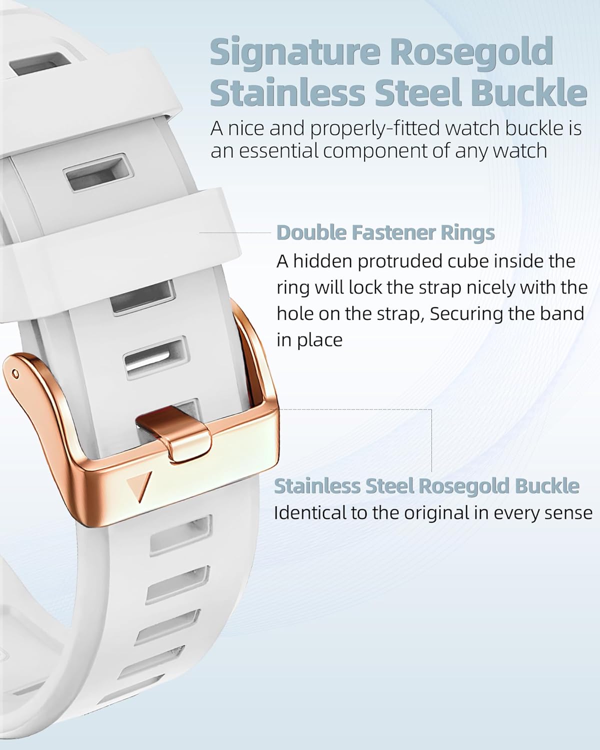 20mm Watch Band for Garmin fenix 5s plus fenix 6s fenix 7s pro quickfit 20 bands Replacement for garmin epix 2 42mm standard short strap Rose Gold women soft - Image 2