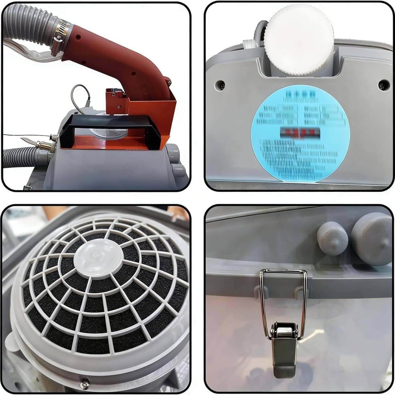 Przemysłowy obcinacz do tkanin, jednogłowicowy, ssący | Automatyczny obcinacz nici, wyświetlacz prędkości w czasie rzeczywistym, pojemnik 30 l, do fabryk odzieży i warsztatów