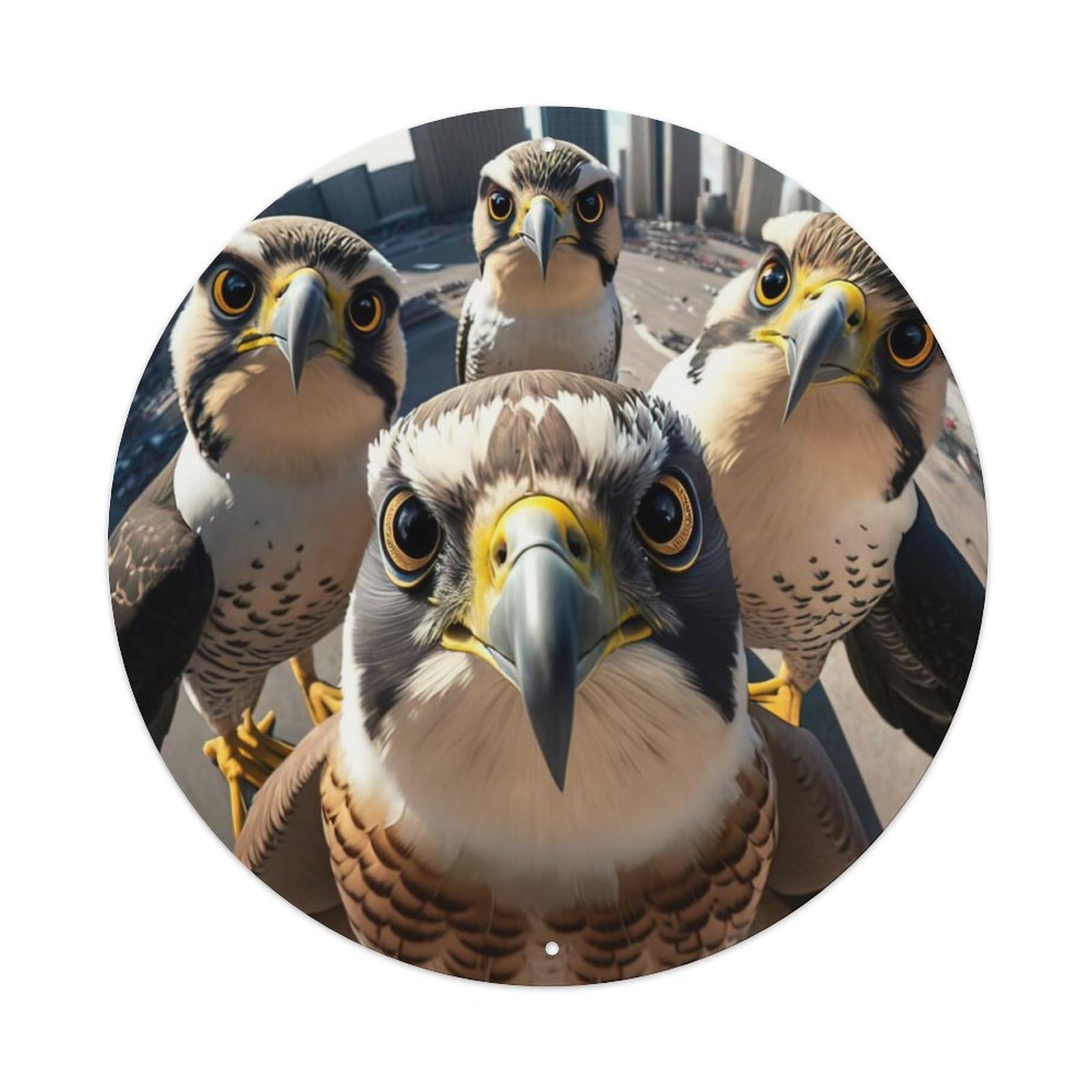 Funny Animals Mediterranean Kestrel Selfie Metal Tin Sign