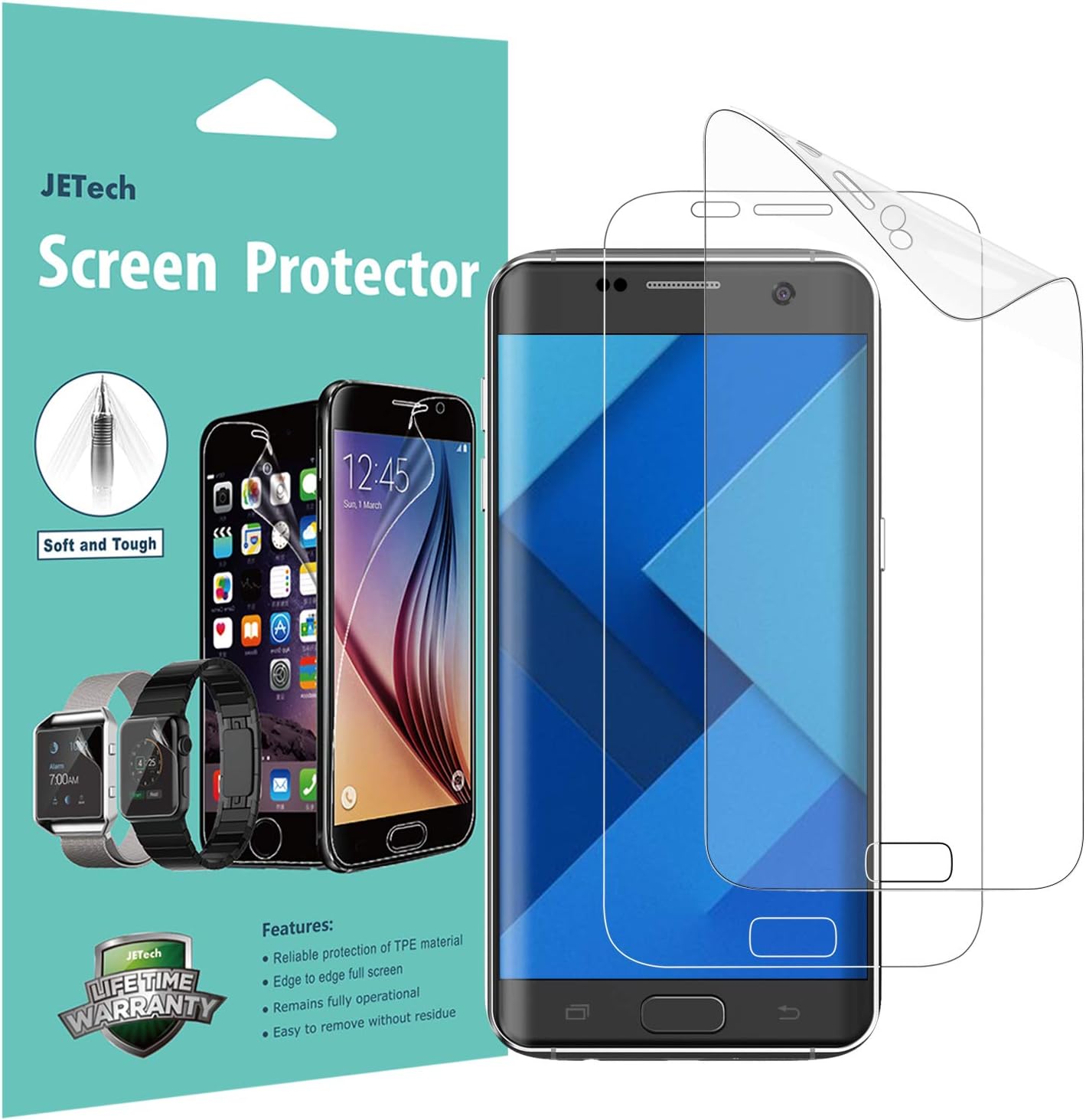JETech Screen Protector Films for Samsung Galaxy S7 Edge in Thermoplastic Polyurethane (Thermoplastic Polyurethane) (Pack of 2)