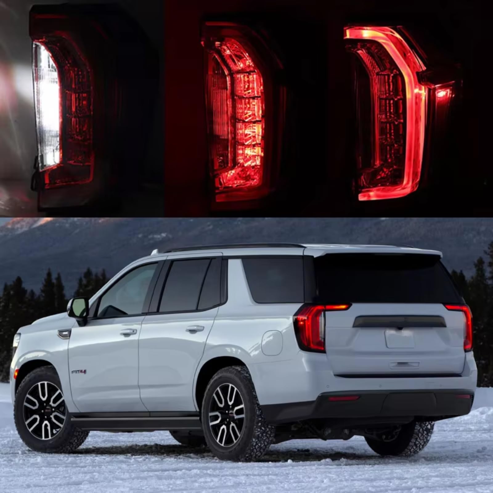 Compatible Con GMC Para Yukon 2021 2022 2023 2024 84816392 84816393 Luz Trasera De Coche Con Luz De Conducción Lámpara De Freno De Estacionamiento luces advertencia traseras(Left)