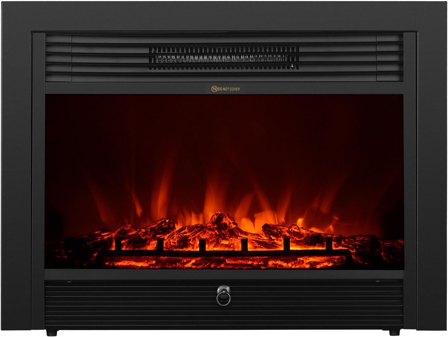 New 28.5" Embedded Electric Fireplace Insert Heater w/ Remote Glass View Log Flame