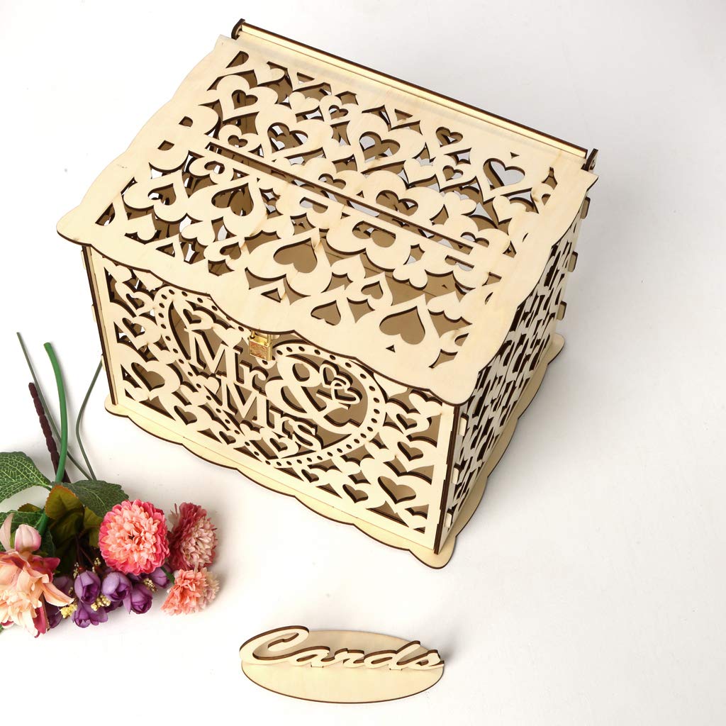 DARENYI Boîte à Cartes de ariage Boîte à Cartes de ariage en Bois Tirelire de ariage Urne DARENYI Boîte à Cartes de ariage Boîte à Cartes de ariage en Bois Tirelire de ariage Urne