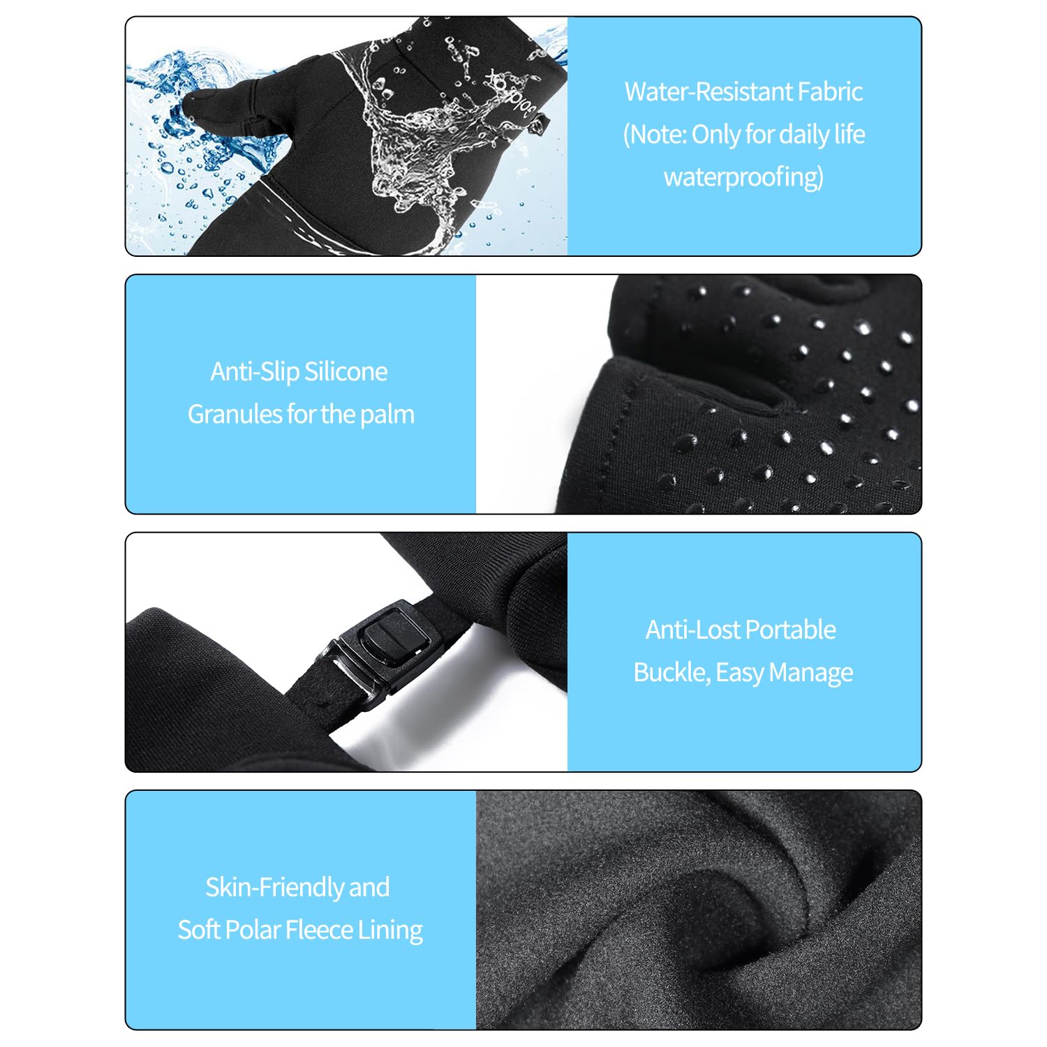 Fishing Gloves Convertible Cold Weather Mittens and Fingerless Gloves Men Women for Fishing, Kayaking, Rowing, Paddling, Hunting, Photographing, Outdoor Activities