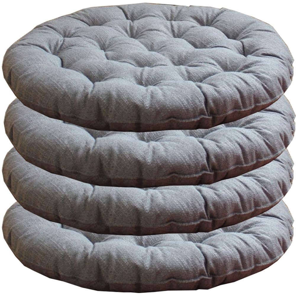Coussin de chaise rond doux intérieur extérieur lot de 4 galettes de siège 65x65