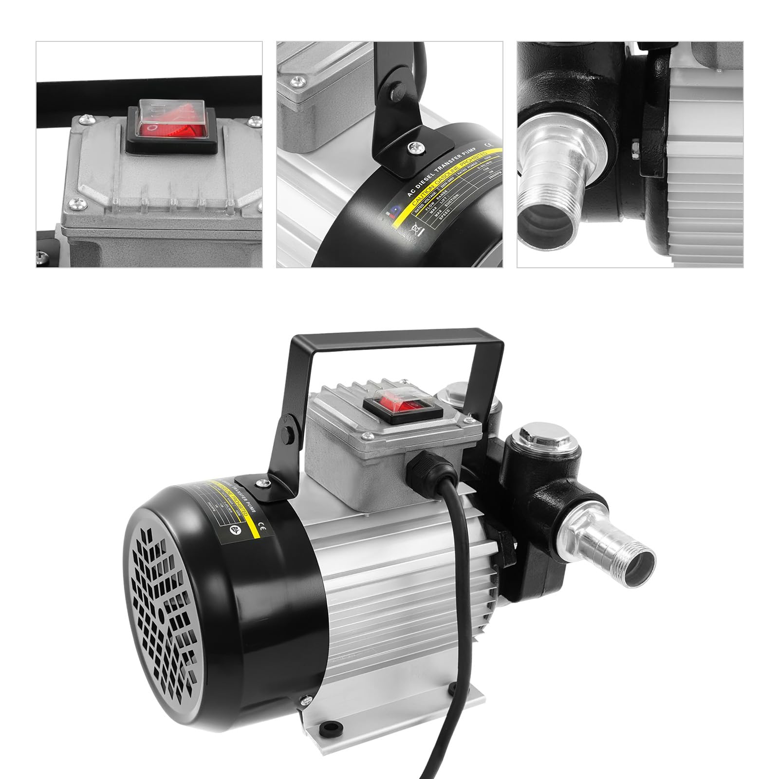 Pompa diesel da 550 W, autoadescante, 220 V, pompa del carburante autoadescante, pompa di aspirazione dell'olio, pompa a barile, 20-60 l/min, potenza di aspirazione 5 m, per camion, barili, navi