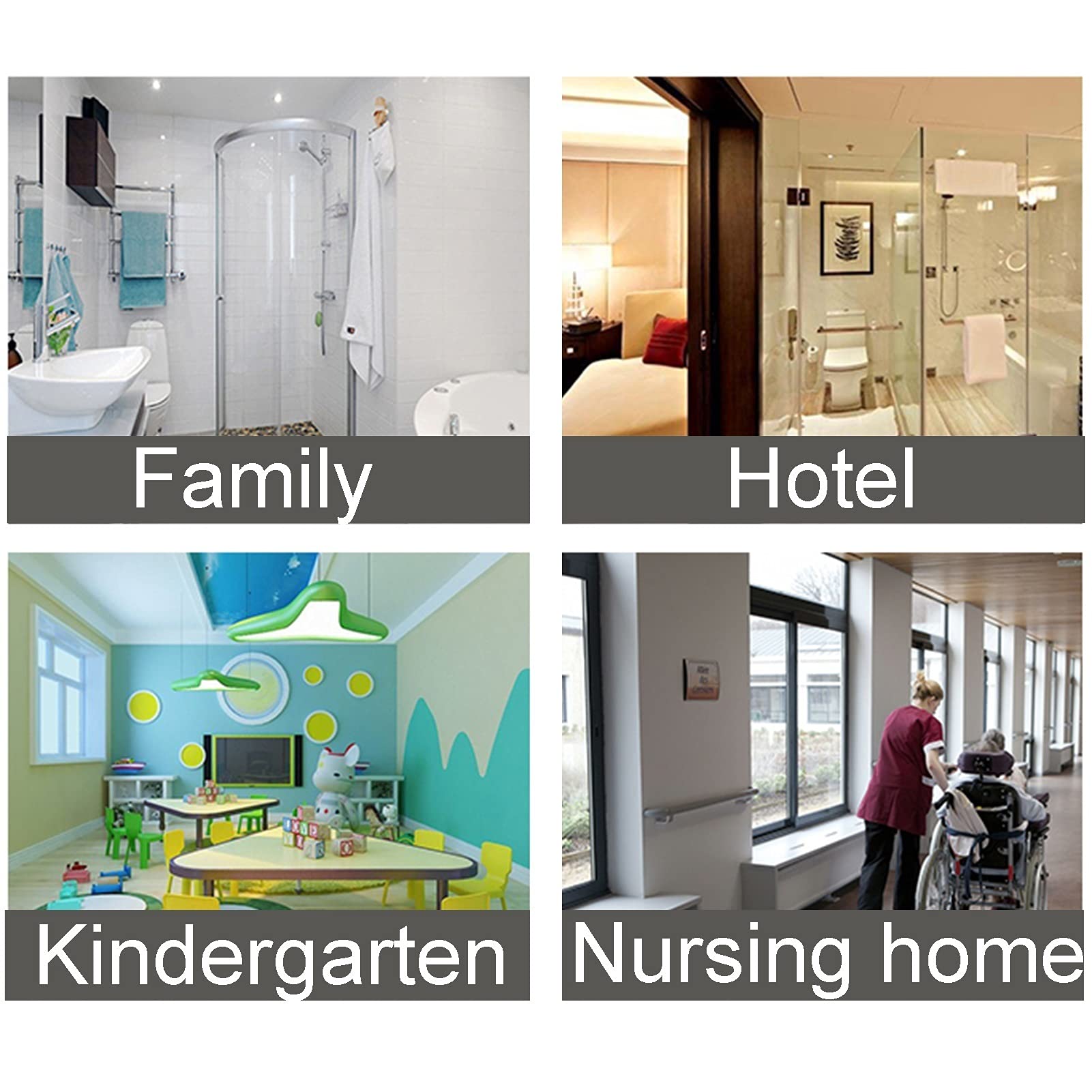 Barra di Sostegno di Sicurezza Supporto per l'equilibrio del Bagno Ringhiera per maniglione per Anziani Post-operatorio e Bambini, Maniglione con Finitura Lucida, Vieni con Viti montate