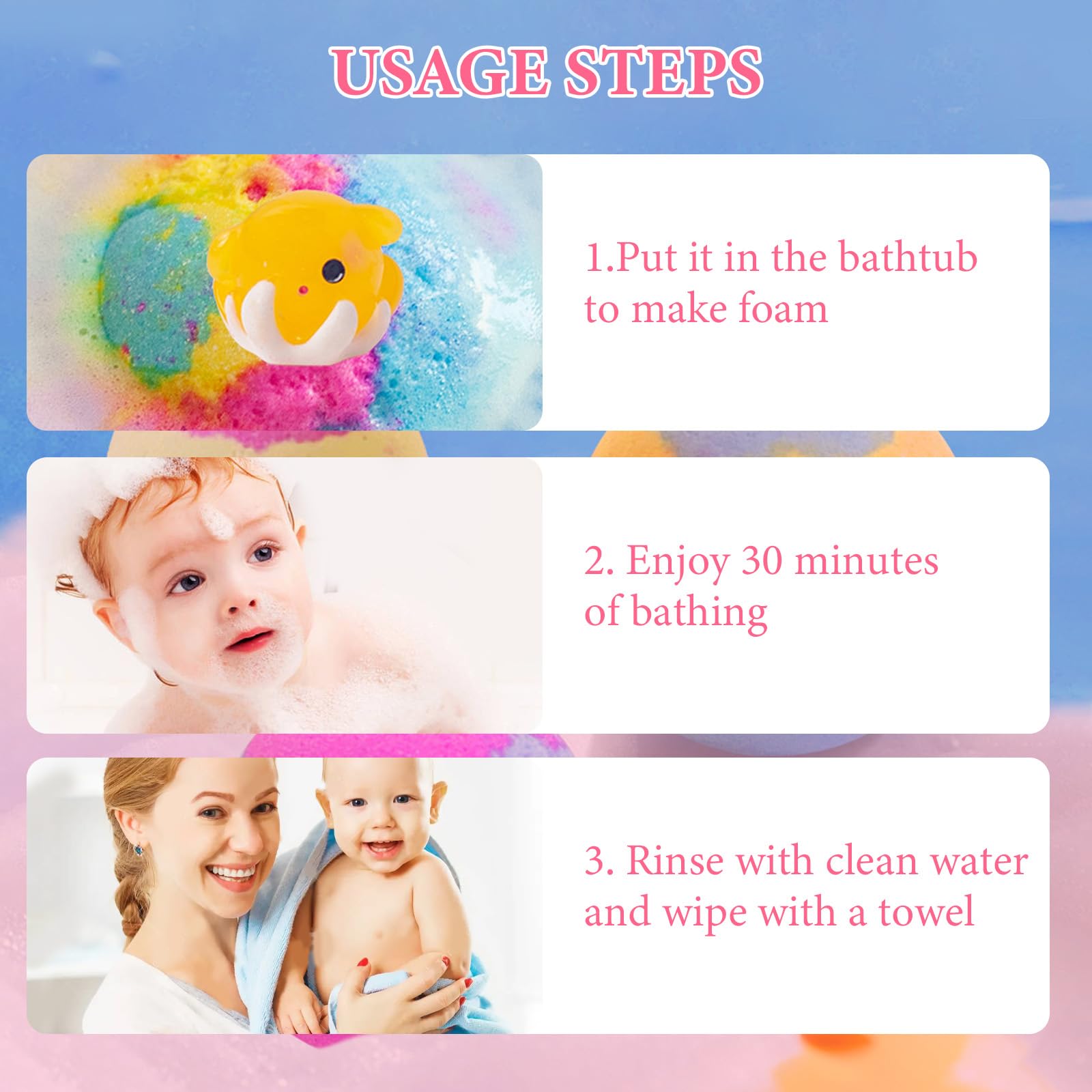 12x60g Bombe da Bagno Set Regalo per Bambini, Naturali Bombe di Bolle di Bagno Effervescenti con Sorpresa, Bombe da Doccia Regali di Compleanno Party per Ragazzi e Ragazze