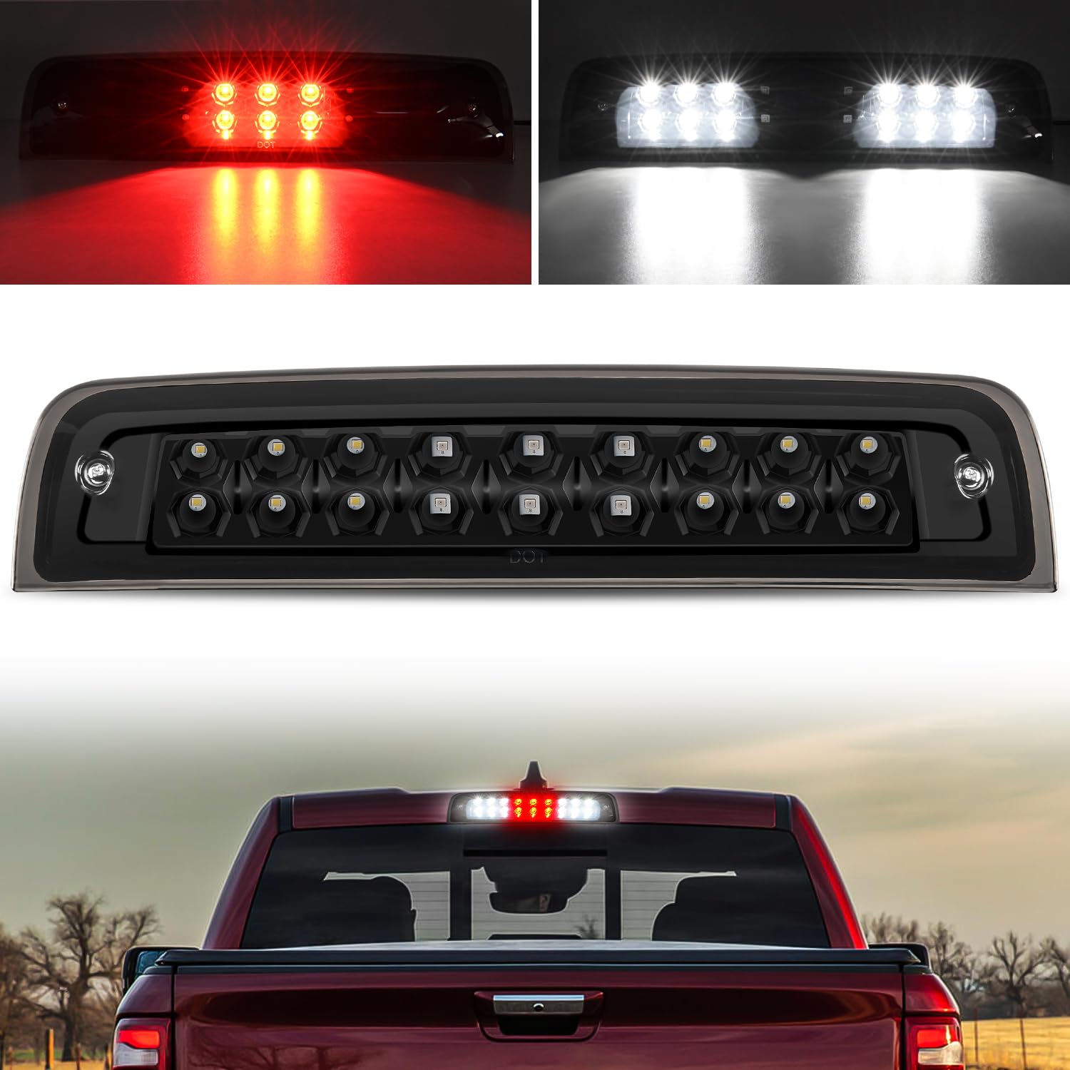 Nilight Third Brake Light for Dodge Ram 1500 2500 2009-2017, 3500 10-17