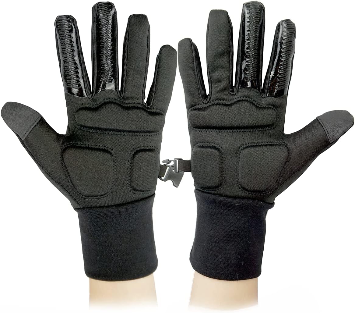 Skating Spirit Gel Padded Palm Protection Gloves for Kids and Adults, Water Resistant Warm Touchscreen Non Slip