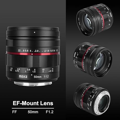 Miniatura 9 de MEKE Lente de marco completo de enfoque manual de gran apertura F1.2 de 1.969 in compatible con cámaras Panasonic Lumix Sigma Leica L-Mount S1H S1