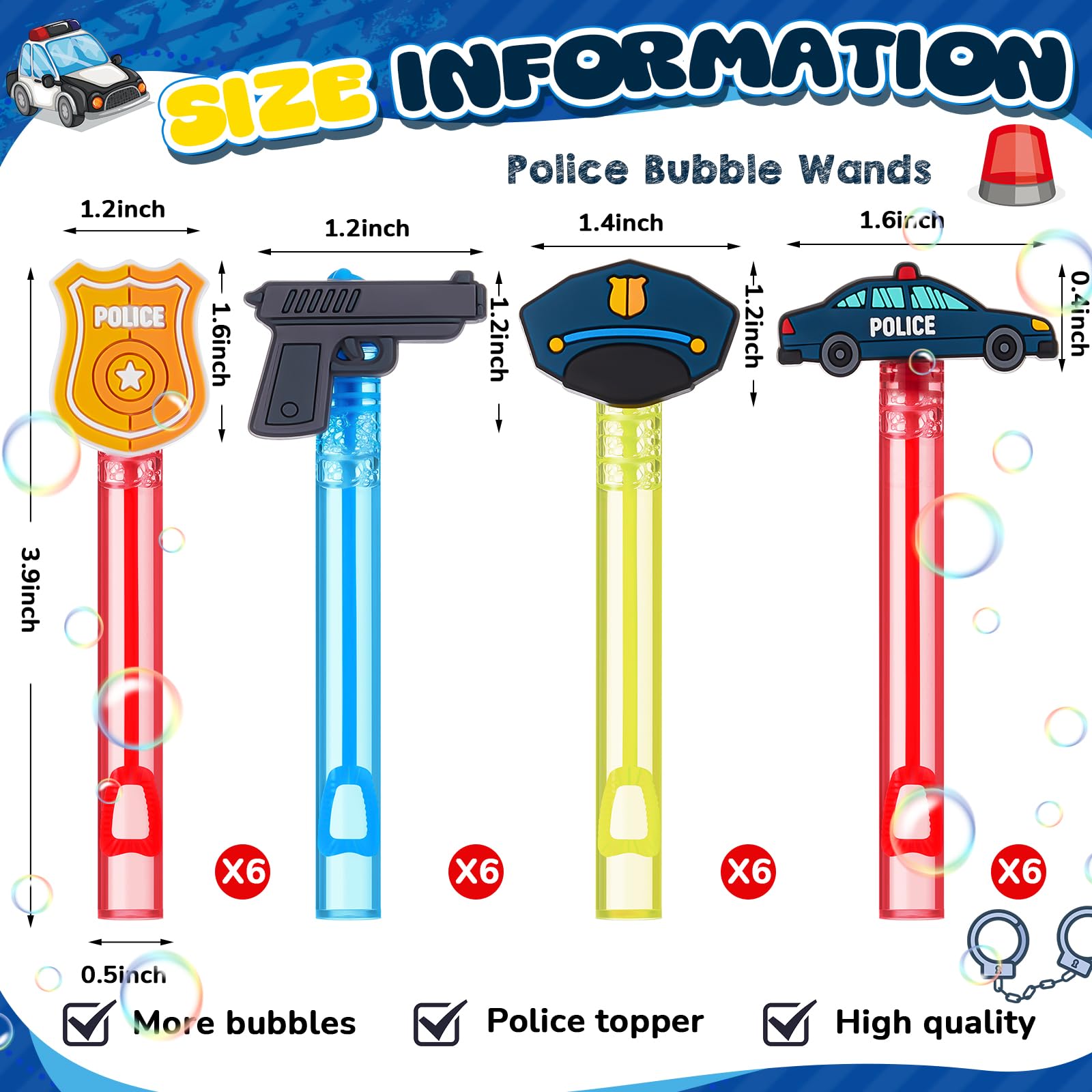 Cinrobiye 24 Pcs Police Party Favor Stampers,Police Party Supplies, Police Birthday Party Favors Gifts, Classroom Rewards Carnival Prizes, Goodie Bag Pinata Fillers