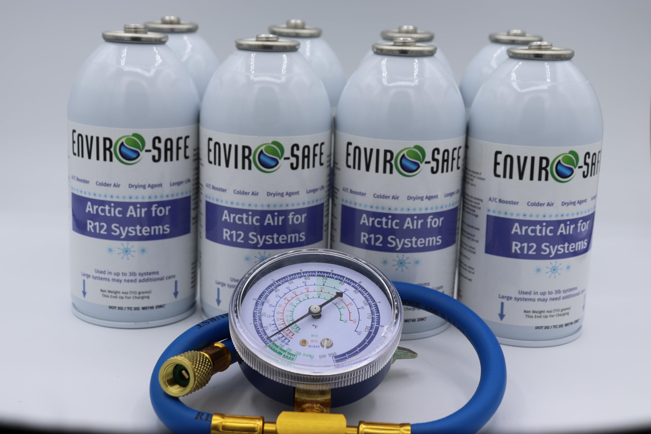 Generic Arctic Air A/C Recharge Kit For R12 Systems - 5 Can Set With Charging Hose