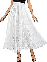 Adigaber Women's Tutu Skirt Tulle High Waist Ballet Party Lace Line Midi Skirt with Lining