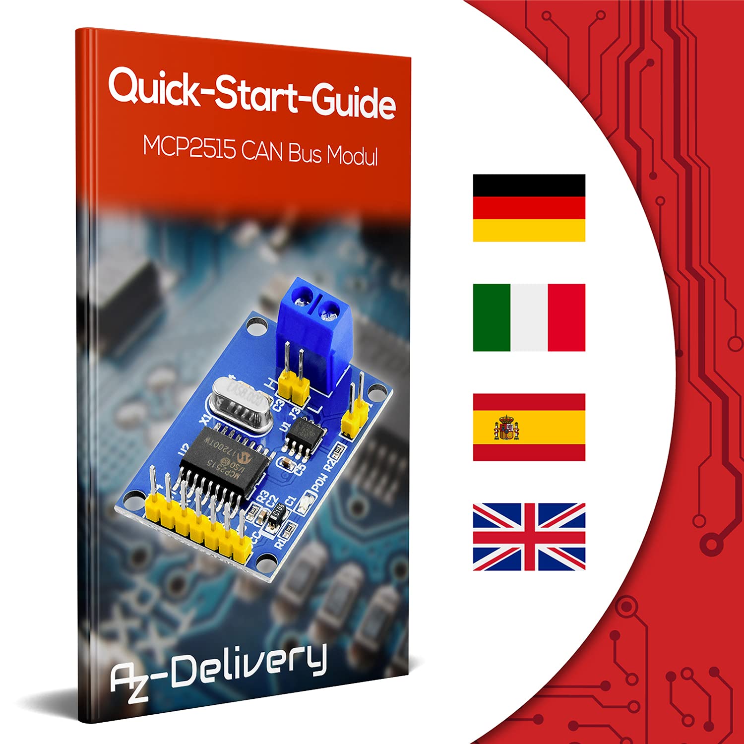 AZDelivery Modulo MCP2515 CAN Bus Shield SPI compatibile con Arduino incluso un E-Book!