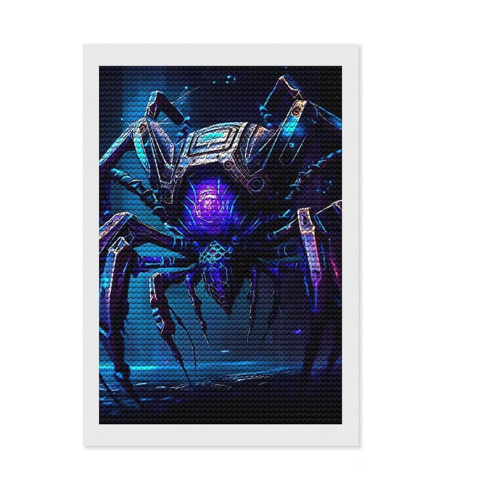 Junmoney Spider Diamond Painting Kit 8"x12", Modern Decor, Living Room Decor, Round Gems, DIY Craft, Festive Home Decor
