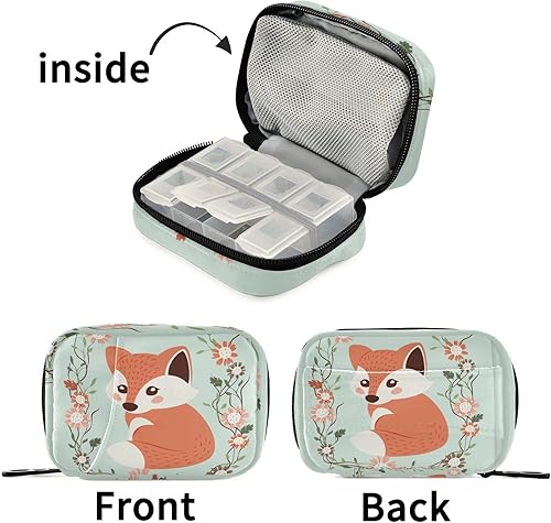 Miniatura 7 de Pastilleros Bolsa Lindo Fox Vitamina Pastillero Organizadores 7 Días Medicina Contenedor de Suplemento Titular