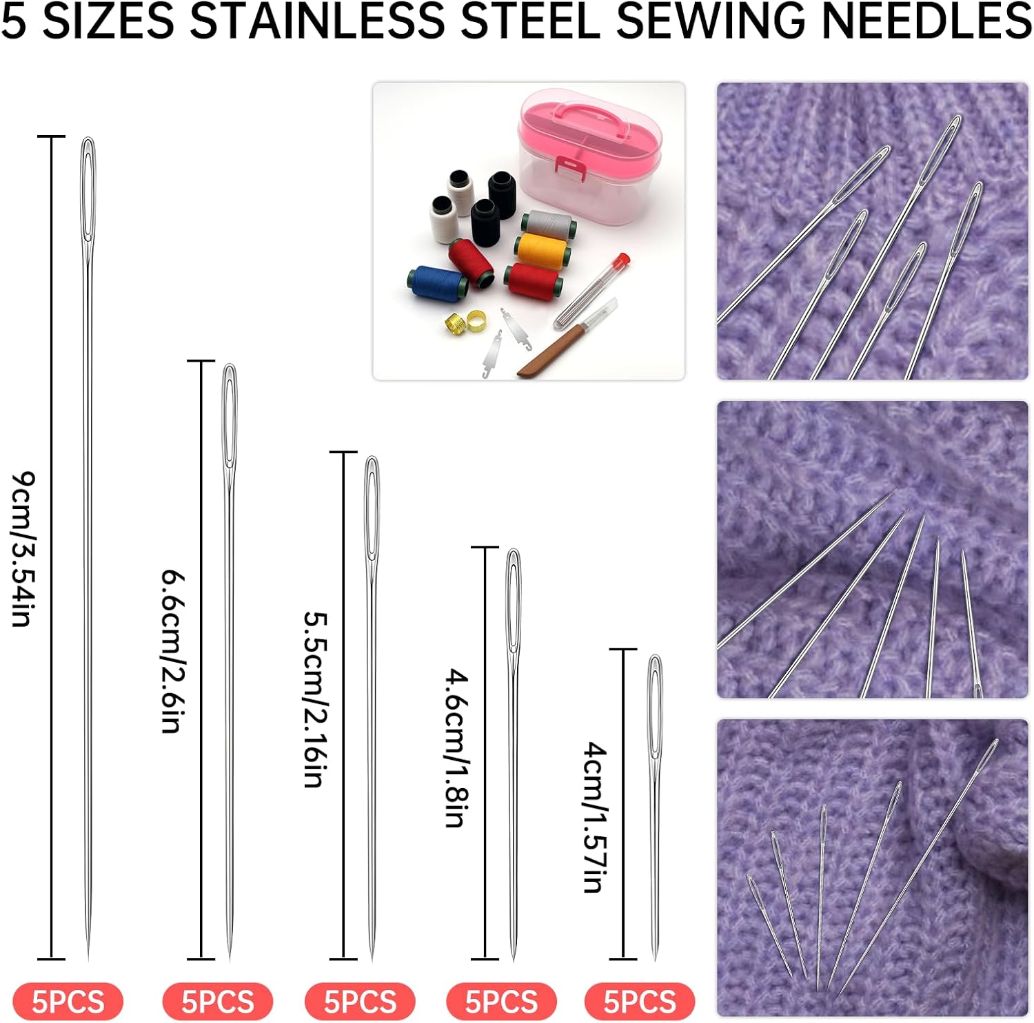 40piece Stainless Steel Needles for Hand Sewing,Steel Sewing Needles Kit