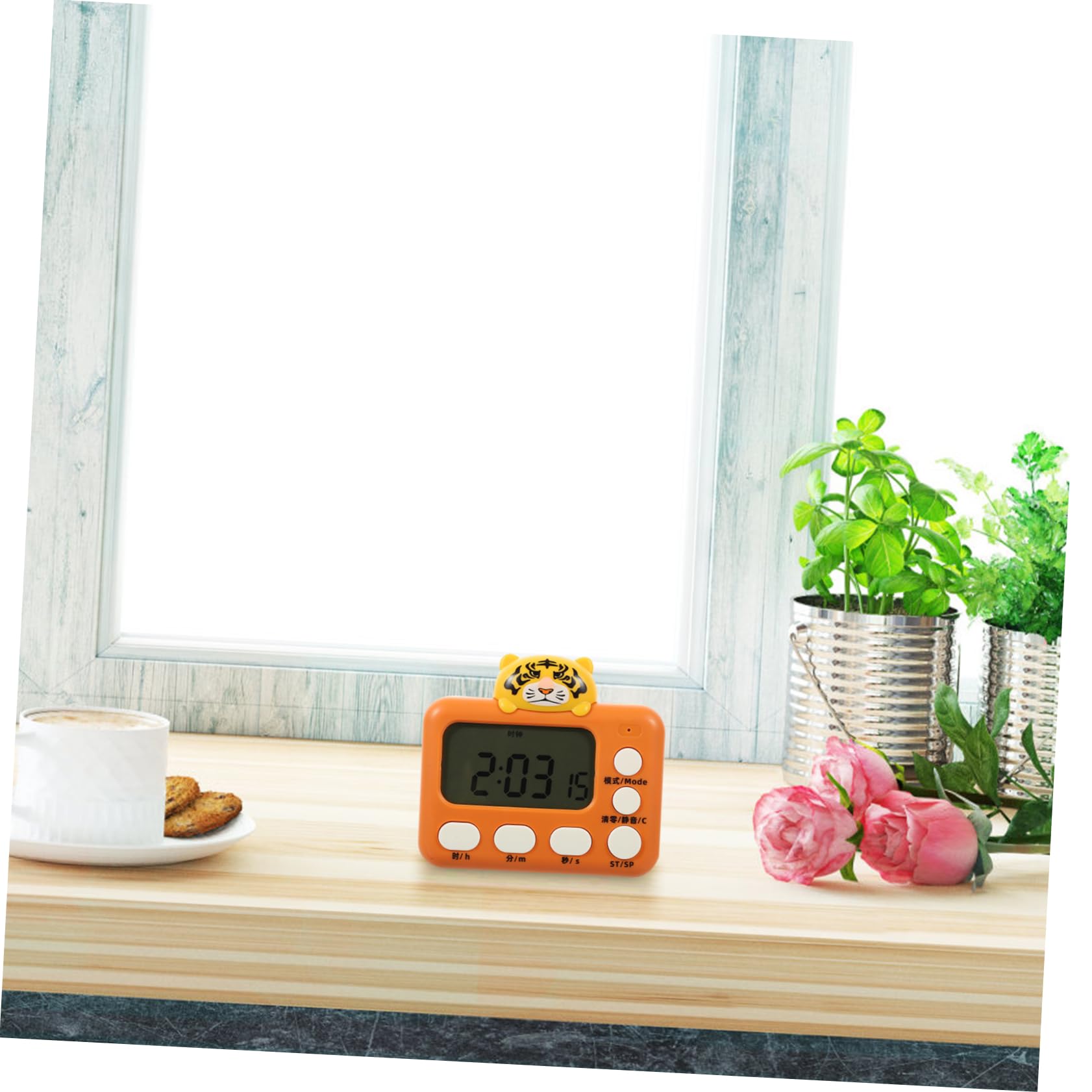 Cabilock 4 Pièces Réveil Minuteur Minuterie De Travail Minuteries De Cuisine pour Cuisiner Numérique pour Les Enfants D'examen Horloges Numériques Dur Plastique Orange