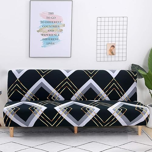 Vista 191 de Funda estampada para futón, fundas elásticas para sofá cama, tamaño matrimonial, individual, queen, sin brazos, fundas protectoras con parte Youmeng