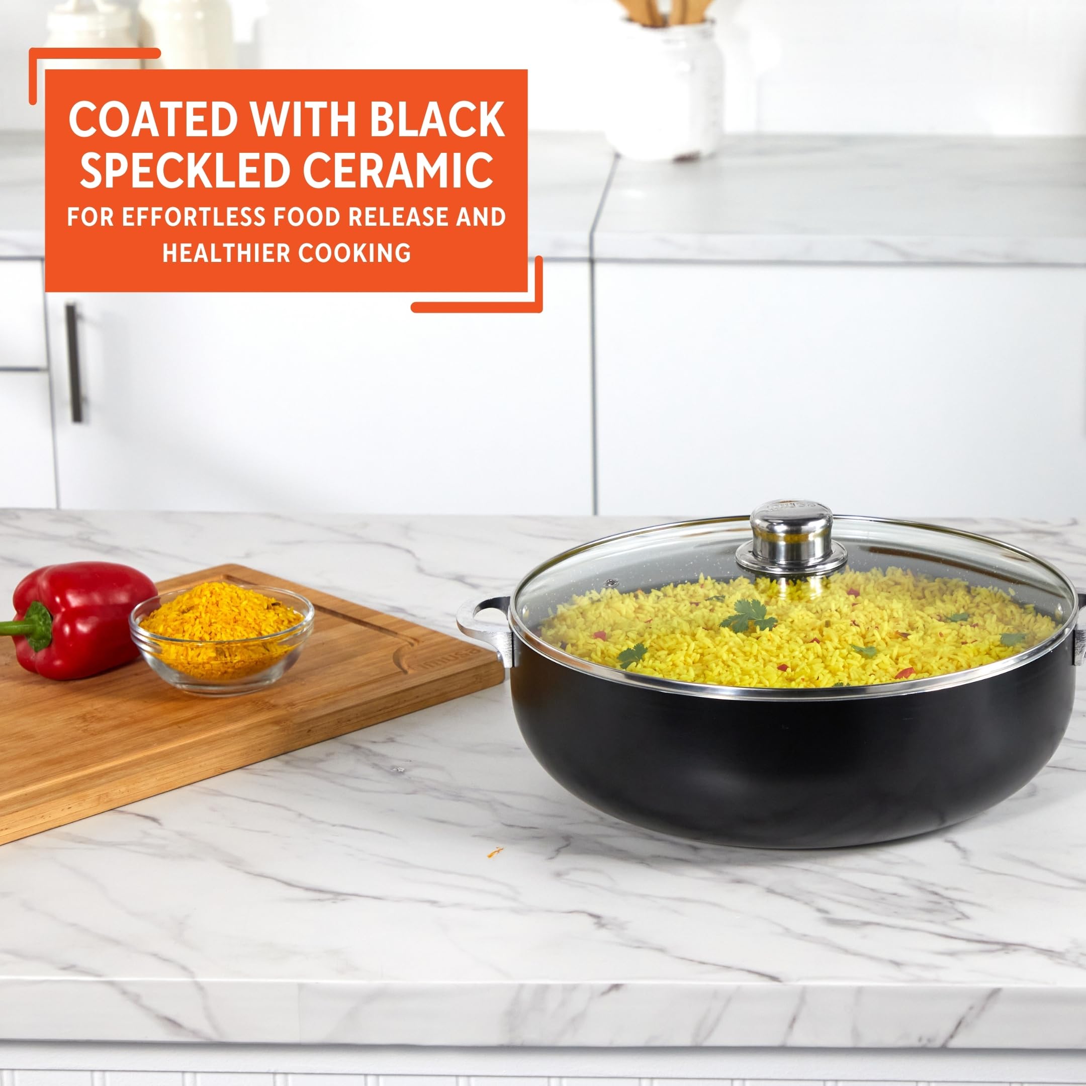 IMUSA 6.9 Qt Speckled Caldero - Ceramic Dutch Oven -4 IMUSA 6.9 Qt Speckled Caldero - Ceramic Dutch Oven -4