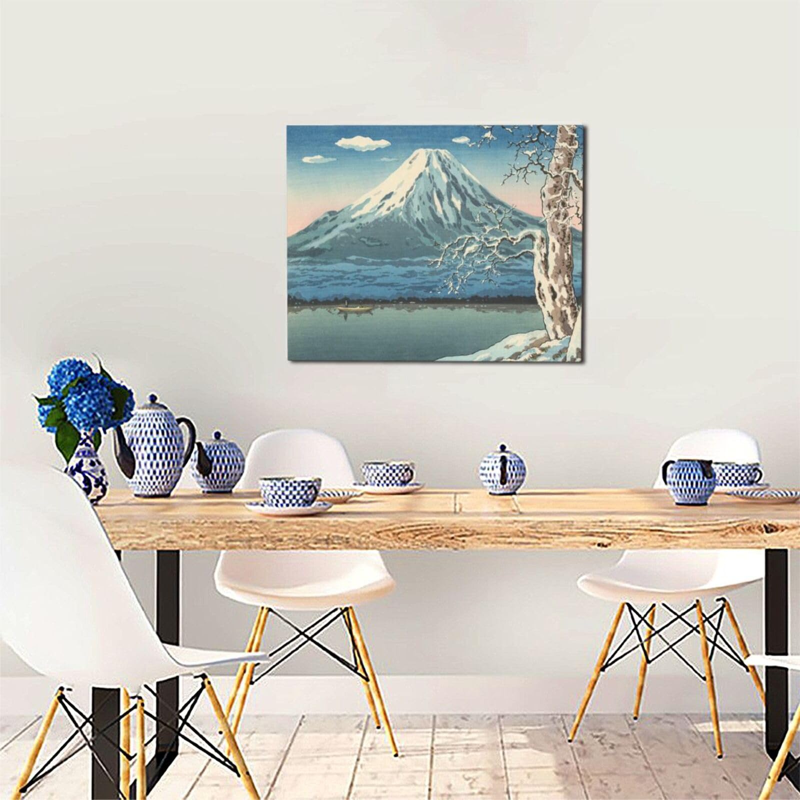 富士山の絵画 装飾フレーム付き 絵画額 富士山 額絵 赤富士飛翔 伊藤渓山 額飾り 42cm×34cm 額入り