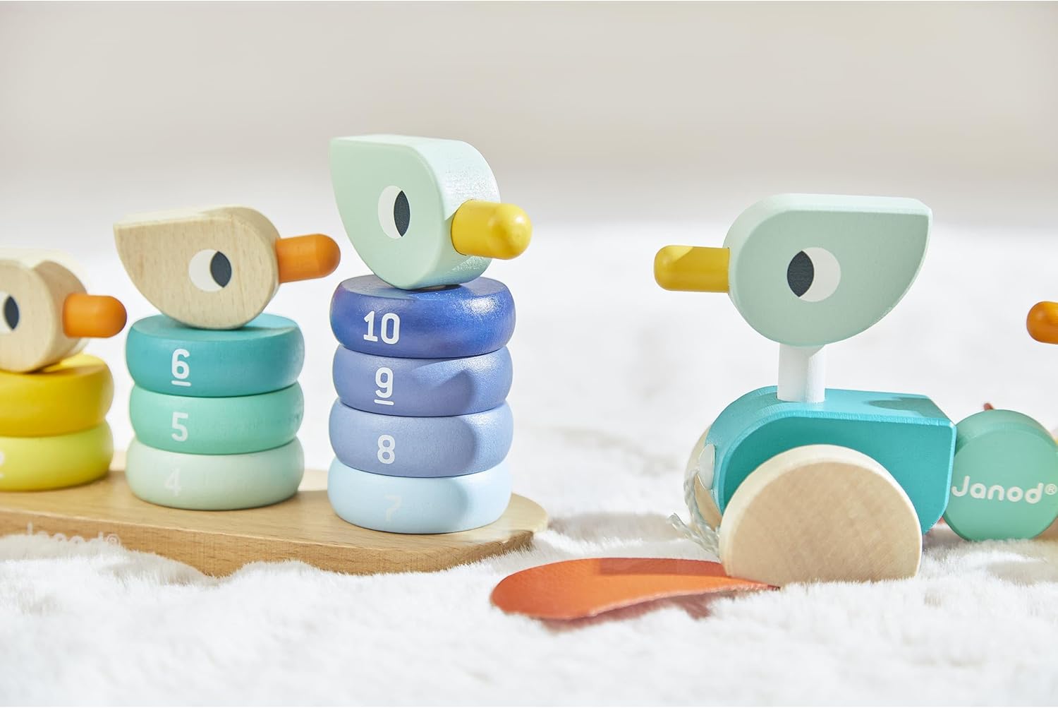 Janod Zigolos Duck Family Stacking Toy – Ages 1+ - J08212