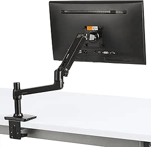 Amazon Basics Single Monitor Stand, Lift Engine Arm Mount, Black