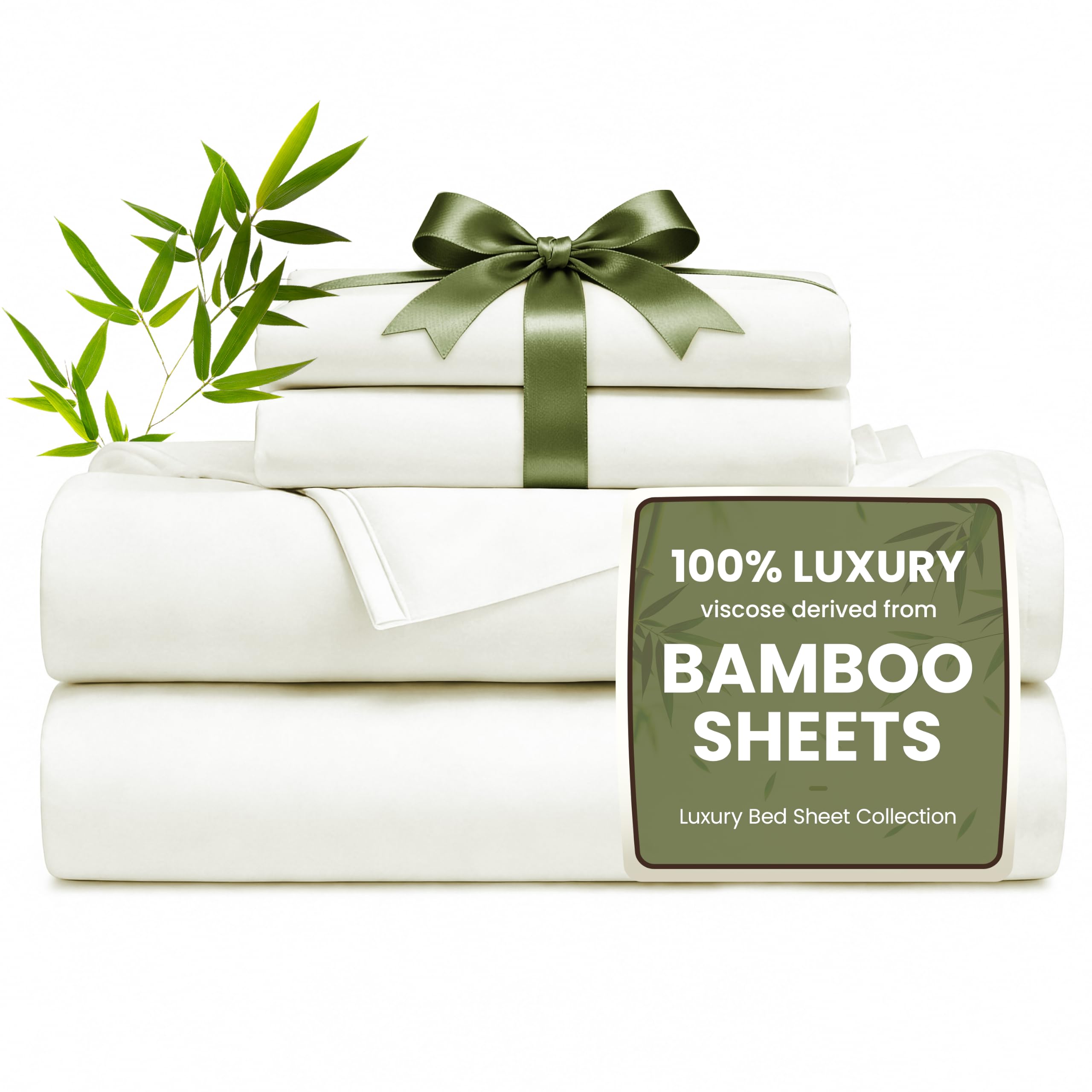Love's cabin 100% Rayon Derived from Bamboo, King Size Sheet Set, 6 Pieces