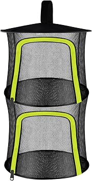 2 Layer Herb Drying Rack, Small Herb Drying Rack Hanging Mesh, Foldable Fish Drying Net with U-Shaped Zipper, Hooks, for Drying Herbs Plants, Flowers, Fruits, Food, Camping2 Layers-11.81