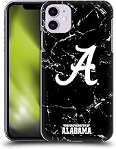 Head Case Designs Officially Licensed University of Alabama UA Black and White Marble Hard Back Case Compatible with Apple iPhone 11