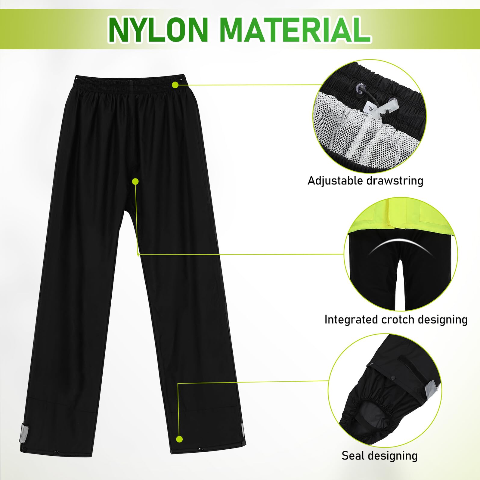 ifundom Combinaison Imperméable de Sécurité Haute Visibilité avec Pantalon et Couvre-Chaussures pour Pluie Extérieure Vêtements de Pluie pour Homme et Femme