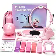 Pilates Kit for Home Workouts,Pilates Equipment for Women with 15" Ring | Pilates Ring with Smart Counter & Timer,Pilates Resistance Bands, Ball 9.8" Socks,Core Sliders Pilates Starter Kit for Women