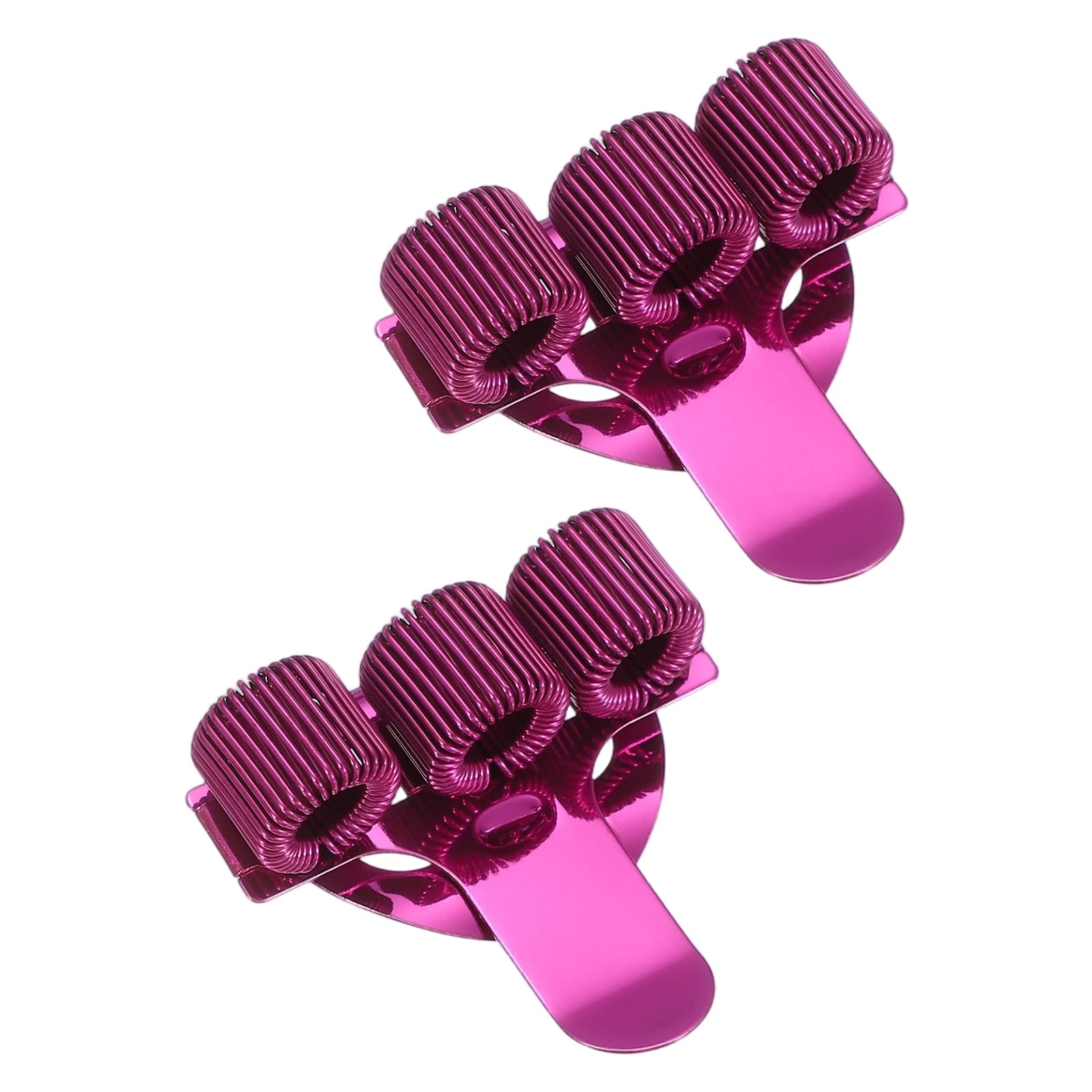 PATIKIL 2Pcs Pen Clip, 3 Holes Pen Holder Clip Metal Portable Spring Loop Organizer Universal for Notebook Journal Highlighter Office Business Pocket Clipboard Whiteboard, Rose Red