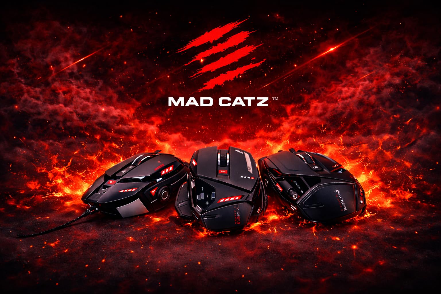 Ratón Gaming Mad Catz R.A.T. 4+ – Sensor Óptico 7200 DPI – 7 Botones Programables – Diseño Ergonómico Ajustable – PC