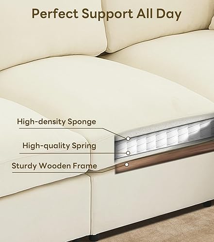 Miniatura 4 de Tbfit Sofá biplaza de 59 pulgadas, Sofá Pequeño de Chenilla, Sofá biplaza con 2 almohadas para espacios pequeños, dormitorio y sala de estar, color