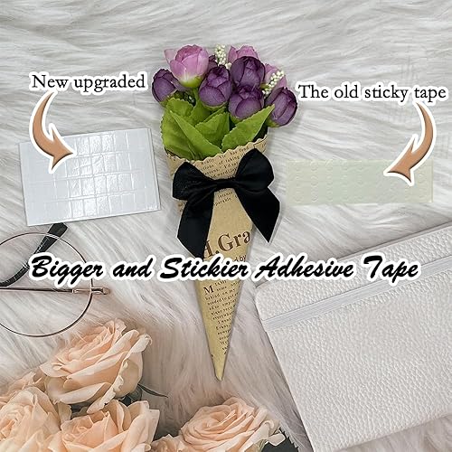 Miniatura 3 de CuteHook - Mini lazos de regalo de cinta de satén para manualidades, pequeño lazo adhesivo negro preatado para manualidades, costura, álbumes de