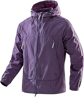 Chaqueta UV de manga larga para hombre, sudadera ligera de secado rápido, protección solar, sudadera con capucha, corte regular, chaqueta de entrenamiento transpirable con cremallera