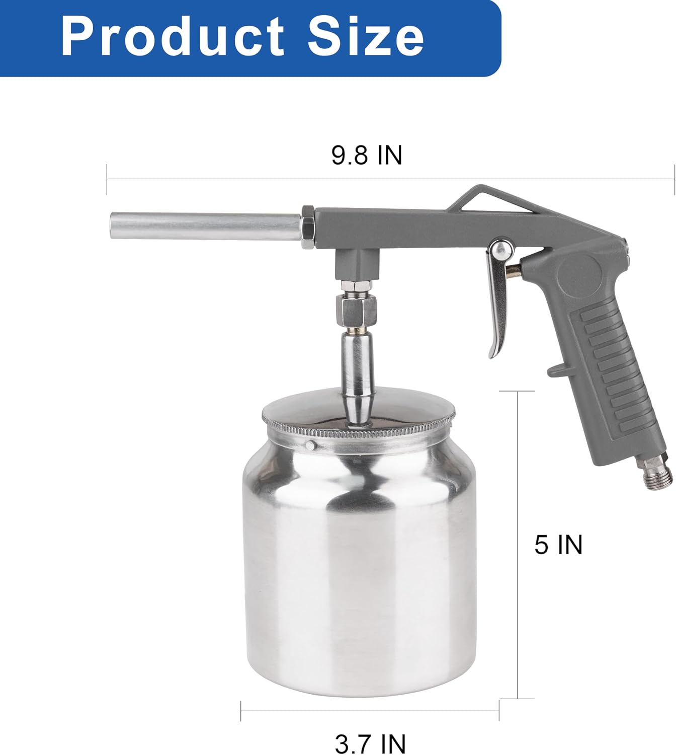Undercoating Spray Gun Automotive, Air Spray Paint Gun with Suction Feed Cup for Spraying Truck Bed Liner Coating, Rubberized Undercoat, Chip Guard Paint, Silver