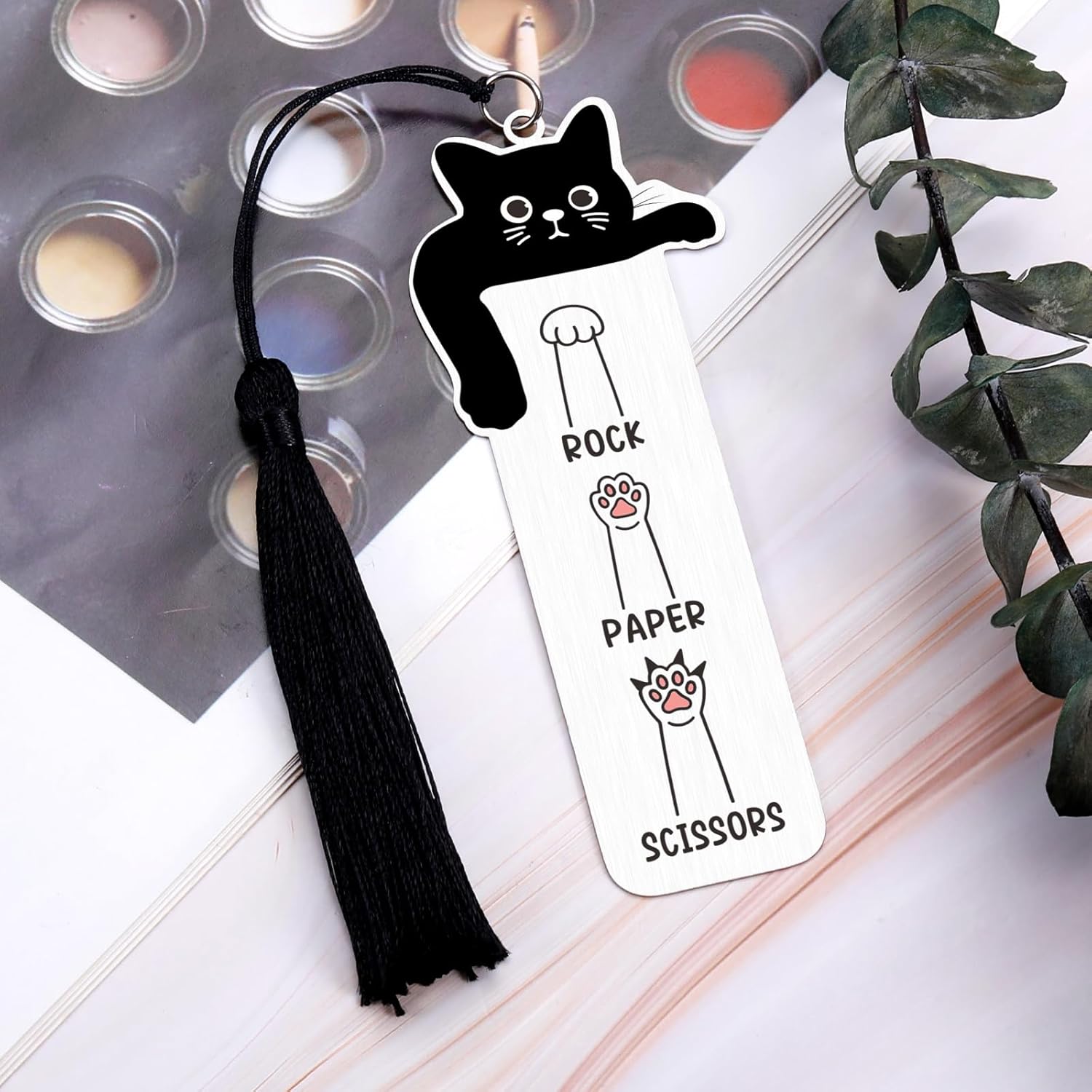 Cat Bookmark Gifts for Women Girls Cat Lovers, Christmas Stocking Stuffers Book Lovers Gifts Book Marks for Reading Women Girls Friends, Funny Metal Bookmark with Tassel Cute Bookmarks Bookish Items - Image 6