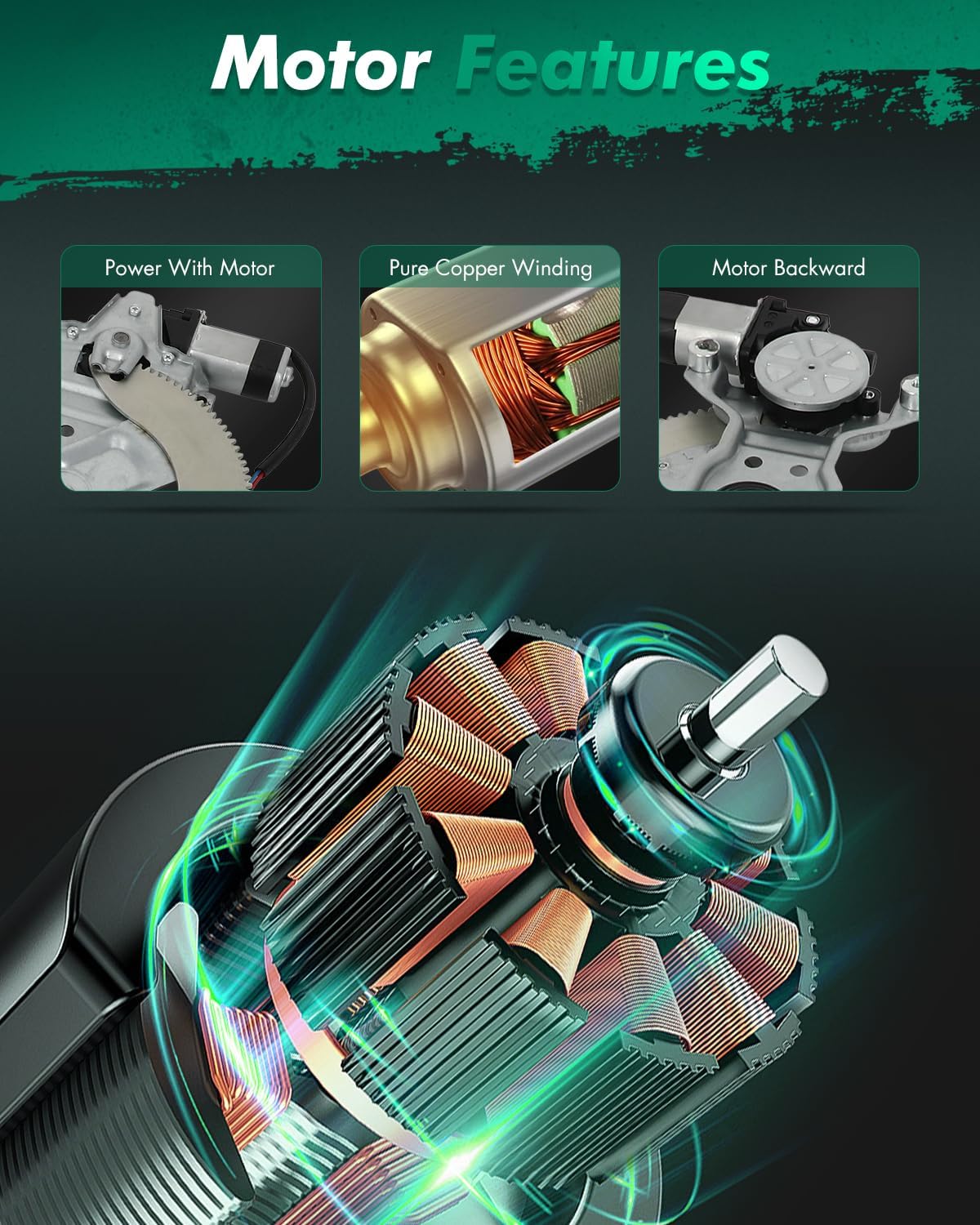 SCITOO Power Window Regulator and Motor Front Left Fit 2002-2005 for Kia Sedona Replaces OE 748-414